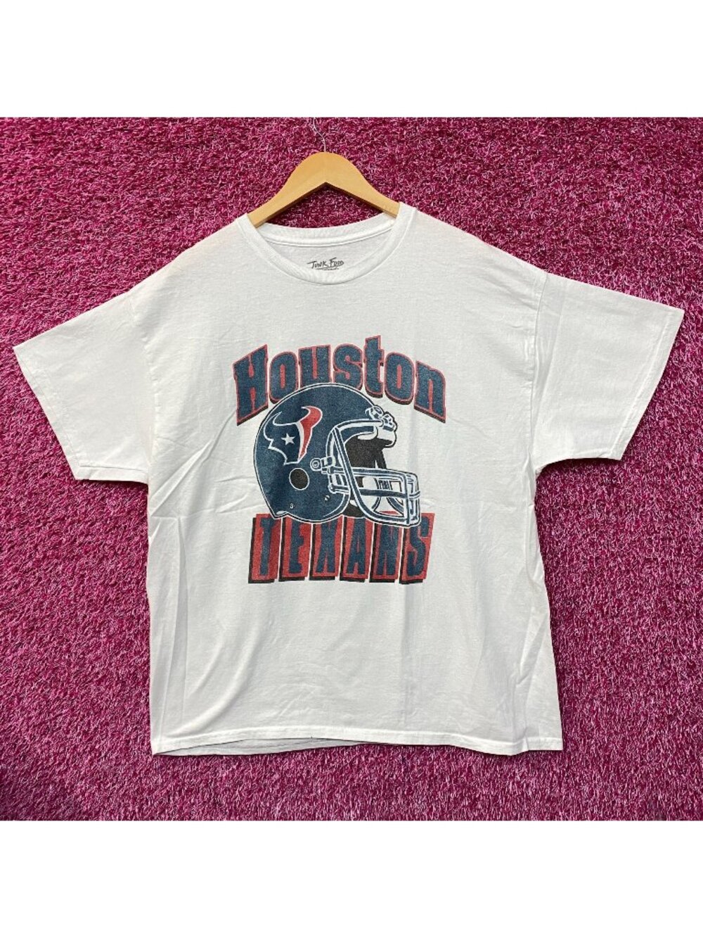 Junk Food Houston Texas Throwback Helmet Logo T- Shirt Large